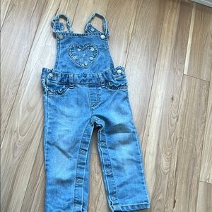 Place Blue Overalls with Adjustable Straps and Rolled Cuffs